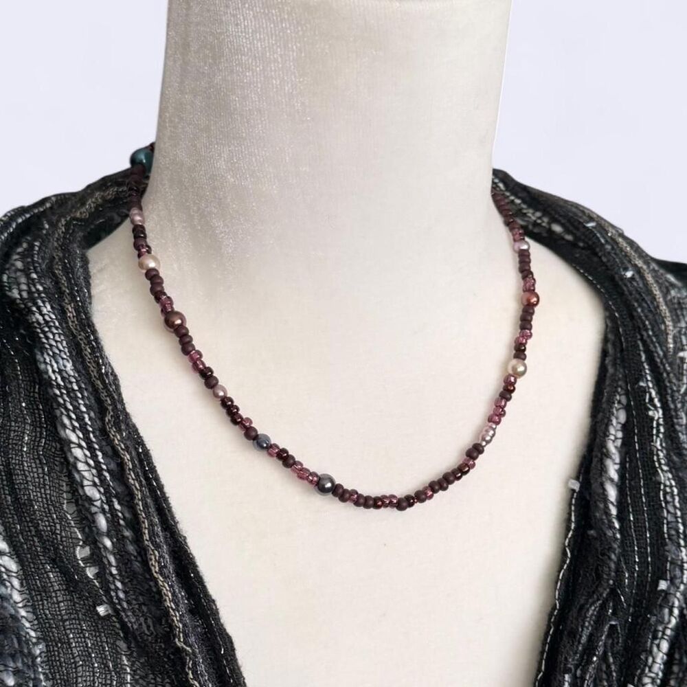 Dark Purple Beaded Necklace